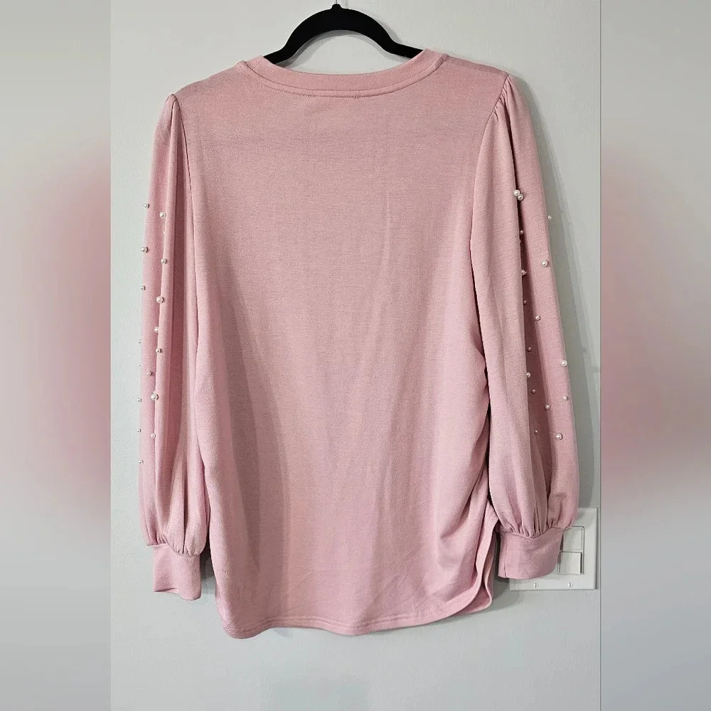 MATERNITY Skönhet Pullover Sweater with Pearls on Sleeves - Picture 5 of 5